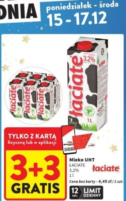 Mleko UHT ŁACIATE 3,2% promocja w Intermarche