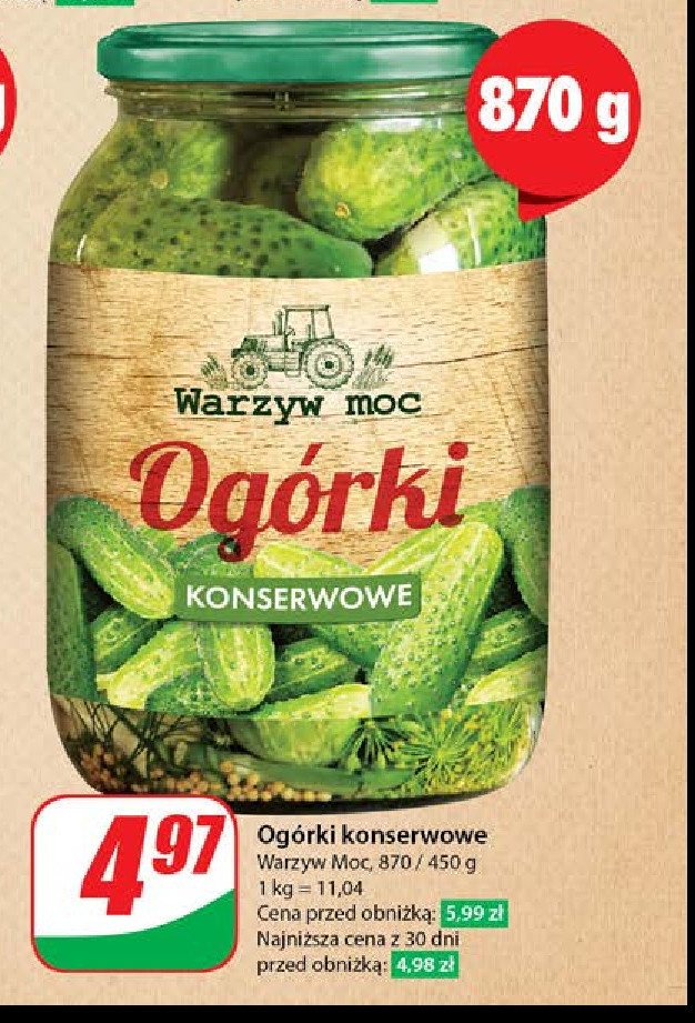 Ogorki konserwowe Warzyw moc promocja w Dino