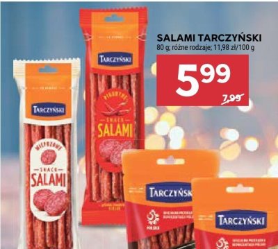 Salami Tarczyński różne rodzaje promocja w Stokrotka