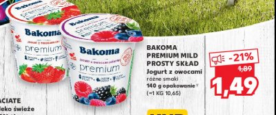Jogurt z truskawkami Bakoma premium mild promocja