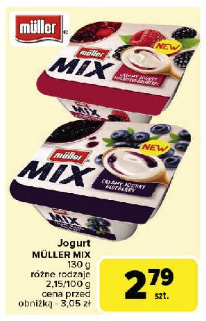 Jogurt malina- jeżyna Muller mix promocja