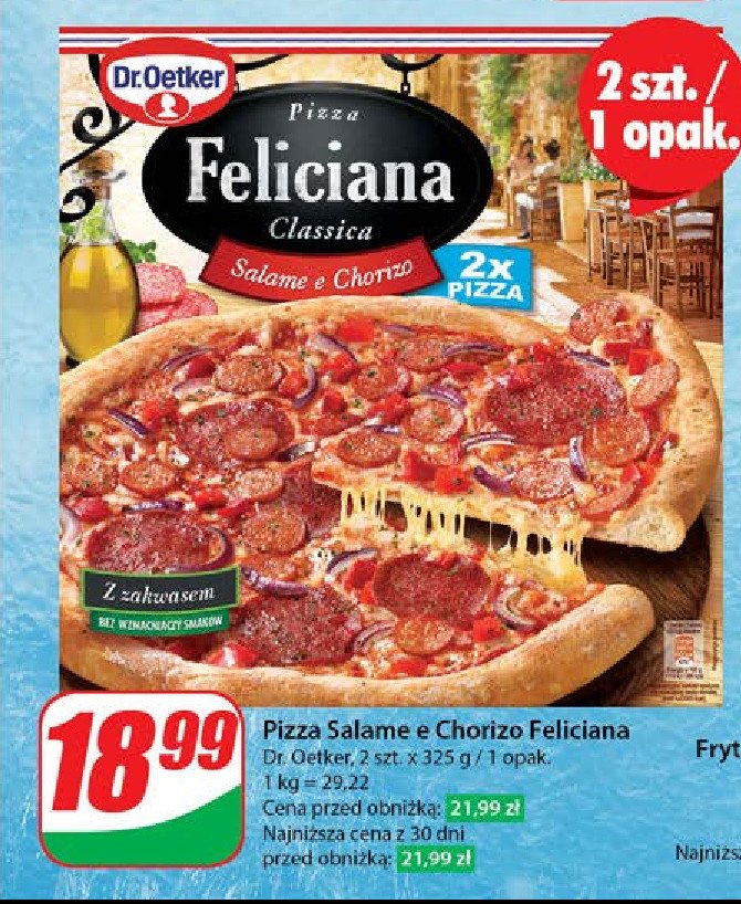 Pizza salame chorizo Dr. oetker feliciana promocja w Dino