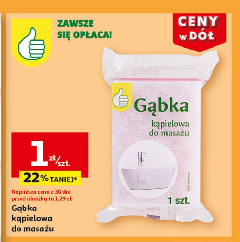 Gąbka kąpielowa do masażu Podniesiony kciuk promocja w Auchan