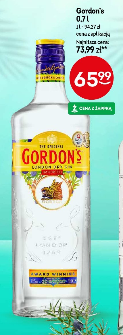 Gin Gordon's london dry gin promocja w Żabka