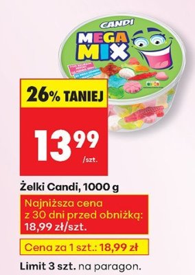 Żelki Candi 1000g promocja w Biedronka