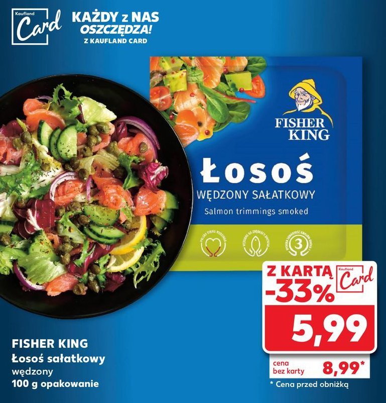 Łosoś sałatkowy wędzony Fisher king promocja