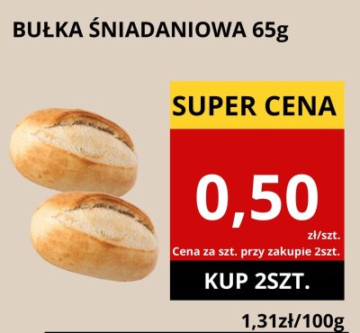Bułka śniadaniowa 65g promocja w Supeco