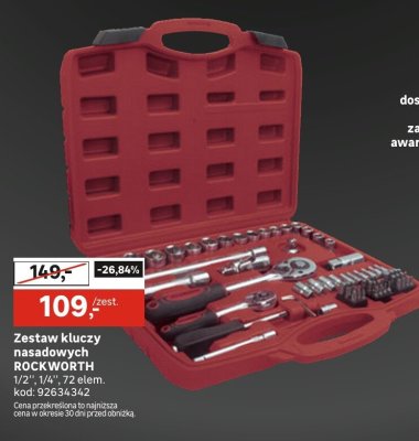 Zestaw kluczy nasadowych ROCKWORTH 1/2", 1/4", 72 elem. promocja w Leroy Merlin