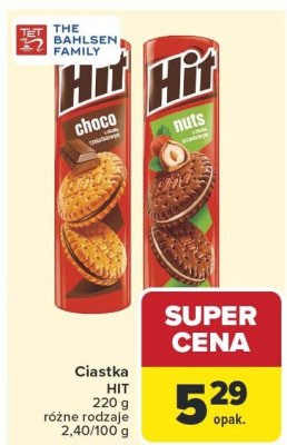 Ciastka HIT 220 g różne rodzaje promocja w Carrefour