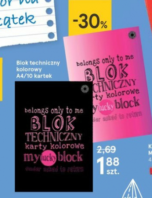 Blok techniczny kolorowy a4/10 promocja