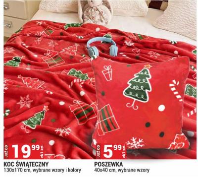 Koc świąteczny 130x170 cm, wybrane wzory i kolory promocja w Merkury Market
