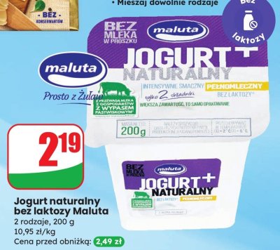 Jogurt naturalny bez laktozy promocja w Dino