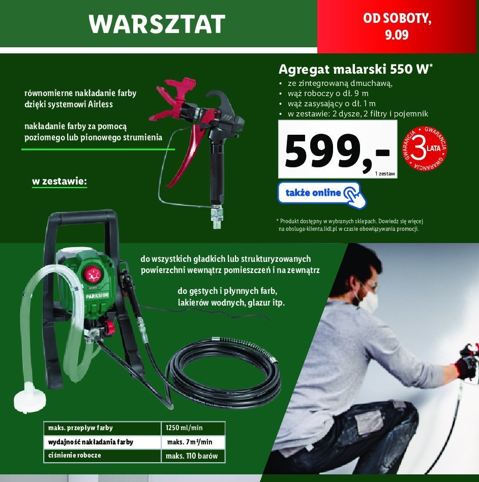 Agregat malarski 550w Parkside promocja