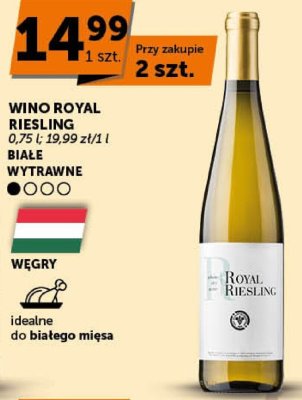 Wino Royal Riesling białe wytrawne promocja w Euro Sklep