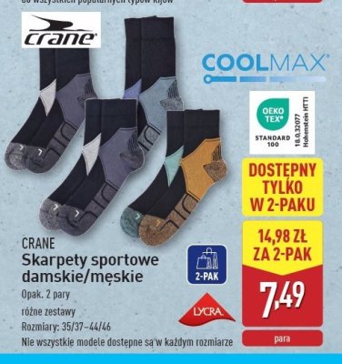 Skarpety sportowe męskie CRANE promocja