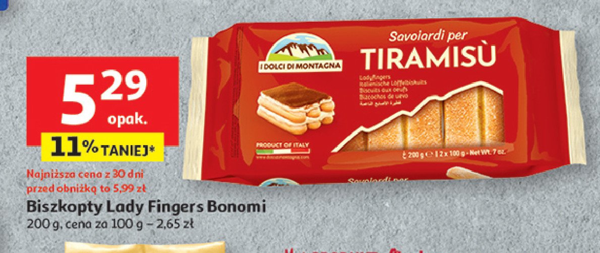Biszkopty do tiramisu BONOMI promocja w Auchan