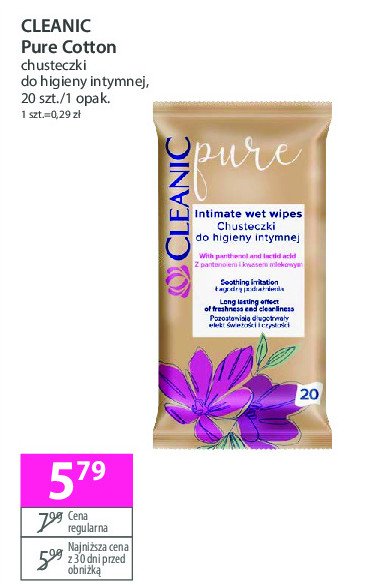 Chusteczki pure Cleanic promocja