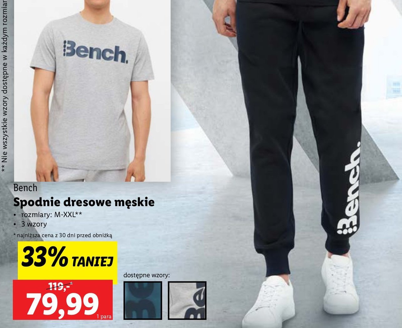 Spodnie dresowe męskie m-xxl Bench promocja w Lidl