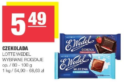 Czekolada Lotte Wedel/E.Wedel wybrane rodzaje promocja w SPAR