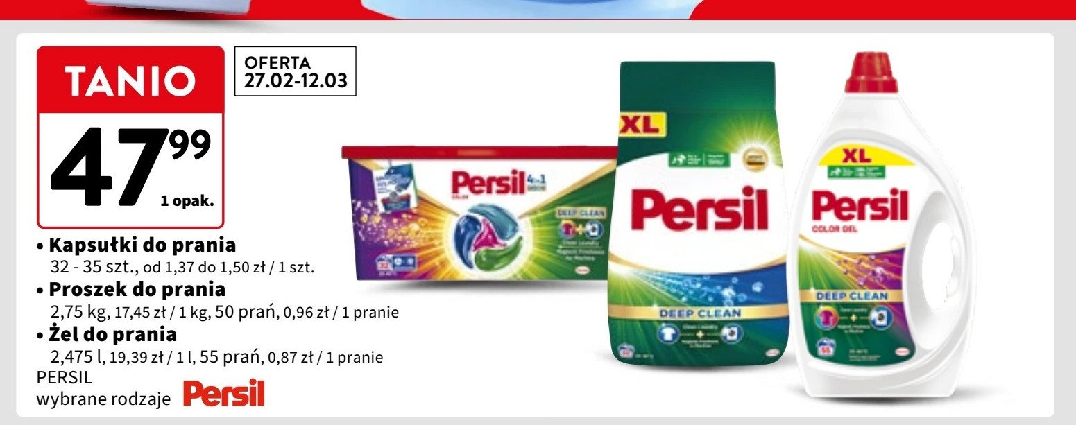 Żel do prania deep clean Persil color gel promocja w Intermarche