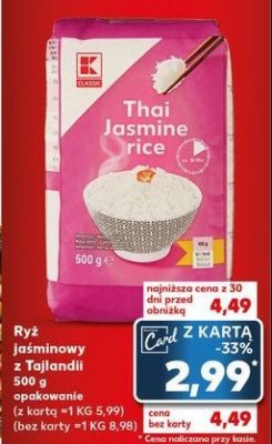 Ryż jaśminowy z tajlandii K-classic promocja
