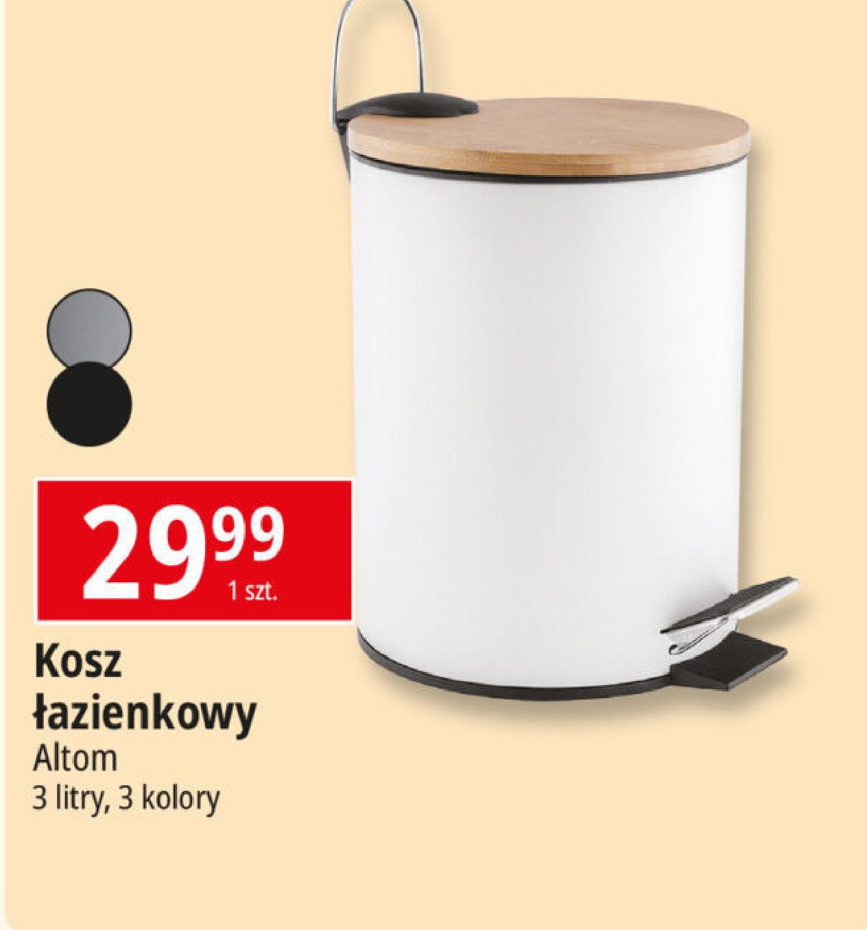 Kosz łazienkowy 3 l Altom promocja w Leclerc