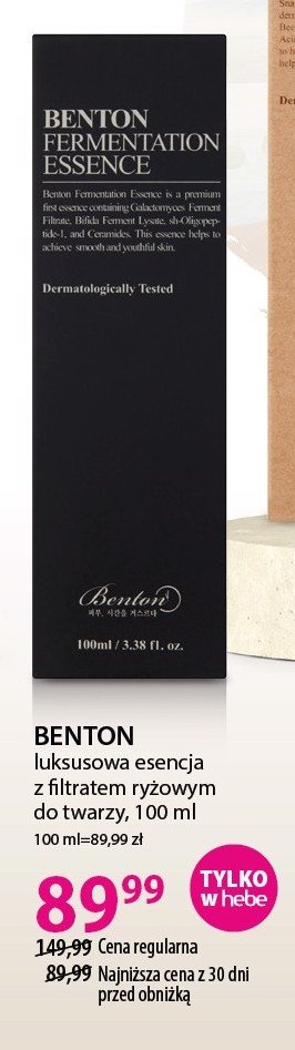 Esencja do twarzy Benton fermentation essence Benton cosmetics promocja