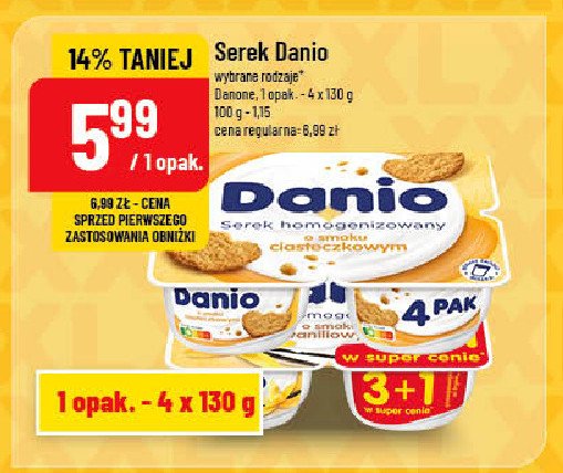 Serek ciasteczkowy Danone danio promocja w POLOmarket