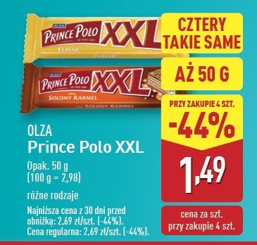 Wafelek solony karmel Prince polo xxl promocja w Aldi