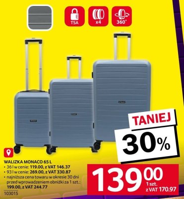 Walizka MONACO 65 L promocja w Selgros