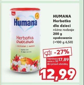 Herbatka dla dzieci owocowa Humana promocja