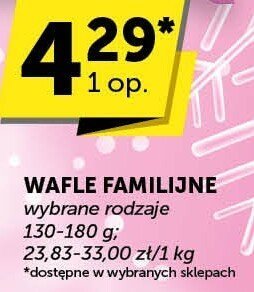 Wafle Familijne wybrane rodzaje promocja w Euro Sklep