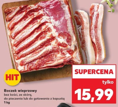 Mięso boczek wieprzowy bez kości, ze skórą 1 kg promocja w Kaufland
