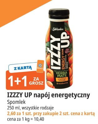 Napój energetyczny IZZZY UP Spomlek promocja w Leclerc