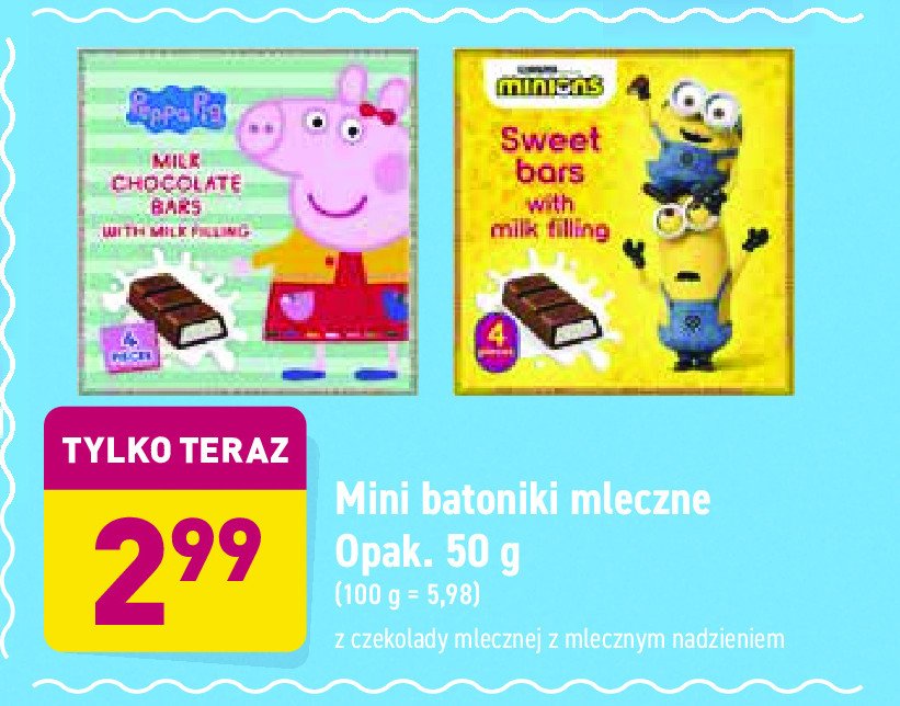 Mini batoniki mleczne minionki promocja