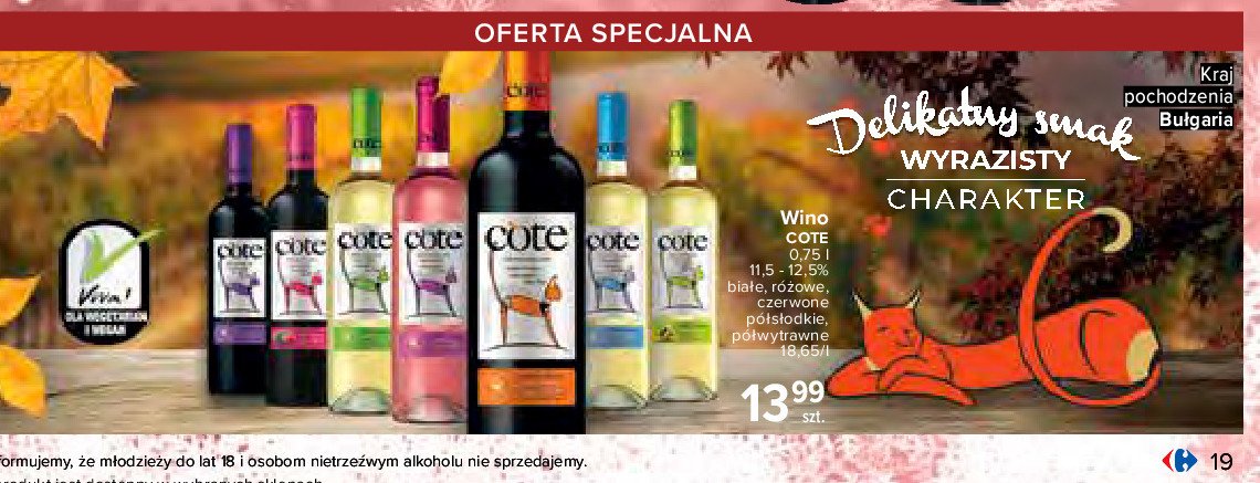 Wino Cote sweet papaya promocja