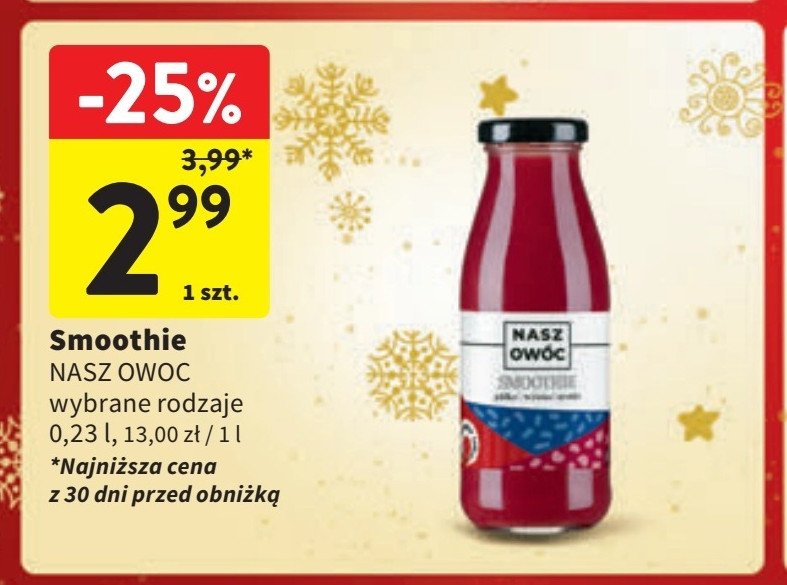 Smoothie czerwone NASZ OWOC promocja