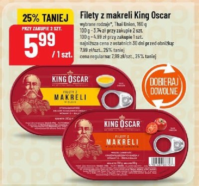Filety z makreli King Oscar promocja w POLOmarket