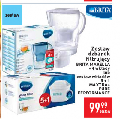 Dzbanek do filtrowania wody + 4 wk艂ady Brita marella cool Brita fill&enjoy promocja