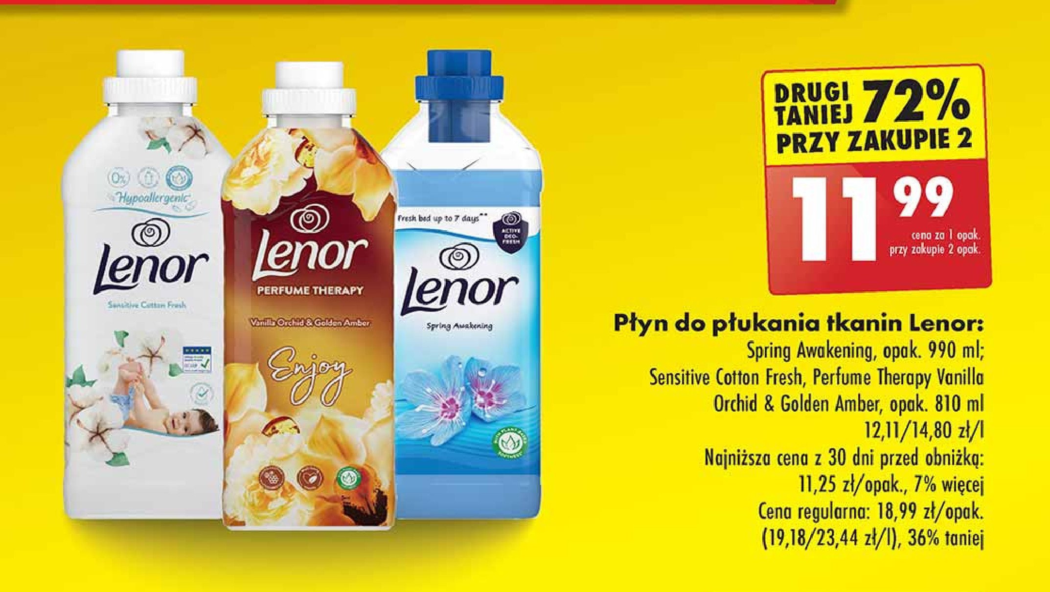 Płyn do płukania cotton fresh Lenor sensitive promocja