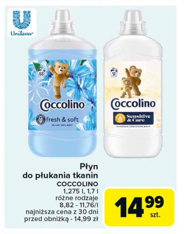 Płyn do płukania sensitive Coccolino fresh & soft promocja