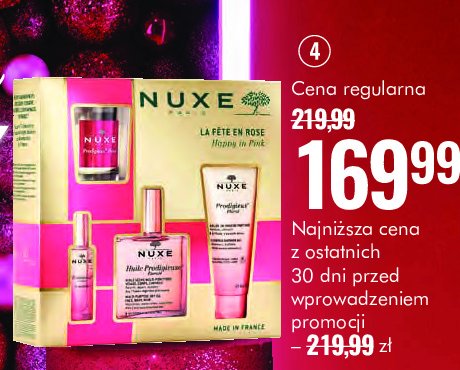 Zestaw w pudełku la fete en rose: olejek 100 ml + żel pod prysznic 100 ml + perfumy 15 ml + świeca zapachowa 70 g Nuxe promocja w Super-Pharm