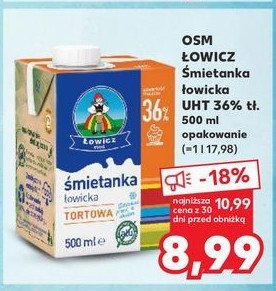 Śmietanka uht 36 % Łowicka promocja w Kaufland