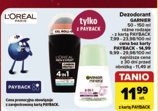 Anti-perspirant 4 in 1 L'oreal men expert carbon protect promocja