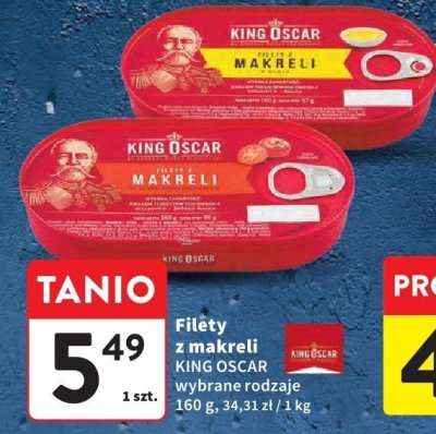 Filety z makreli KING OSCAR wybrane rodzaje promocja w Intermarche