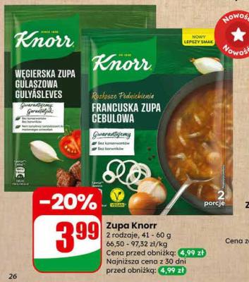 Zupa Knorr francuska zupa cebulowa promocja w Dino