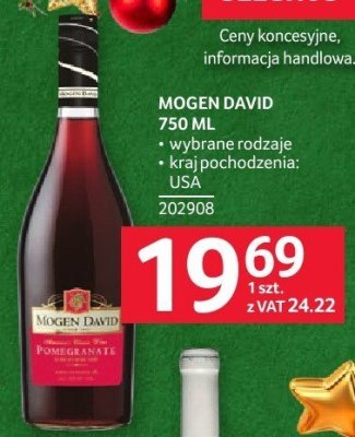 Wino Mogen David 750 ML promocja w Selgros