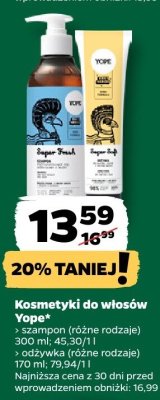 Szampon do włosów (różne rodzaje) Yope promocja w Netto