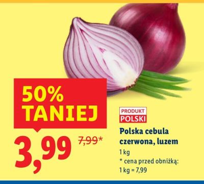 Cebula Polska cebula czerwona, luzem promocja w Lidl