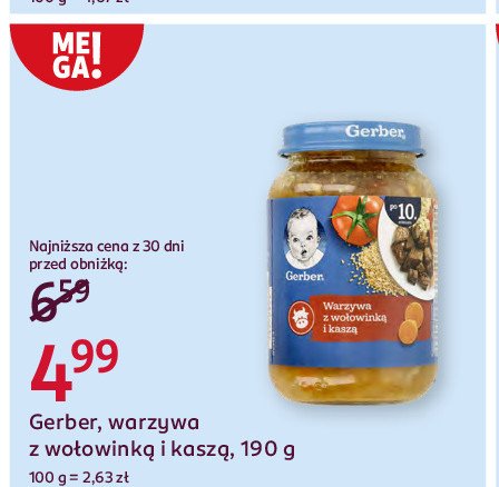 Warzywa z wołowinką i kaszą Gerber promocja w Rossmann